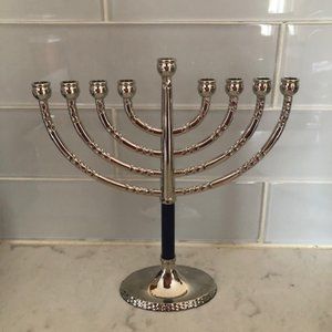 New Hanukkah metal non tarnish menorah. New.